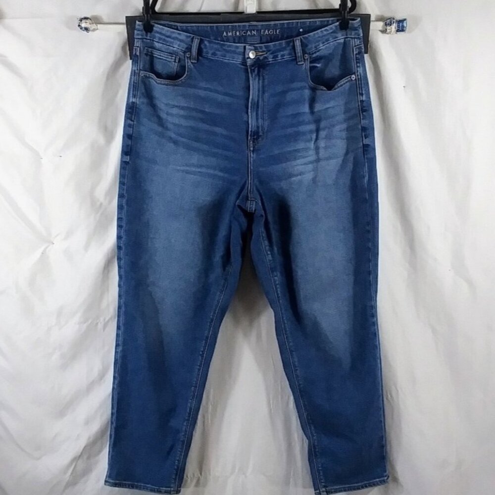 American Eagle Women's Blue Straight Leg High Rise Y2K Jeans Plus Size 18